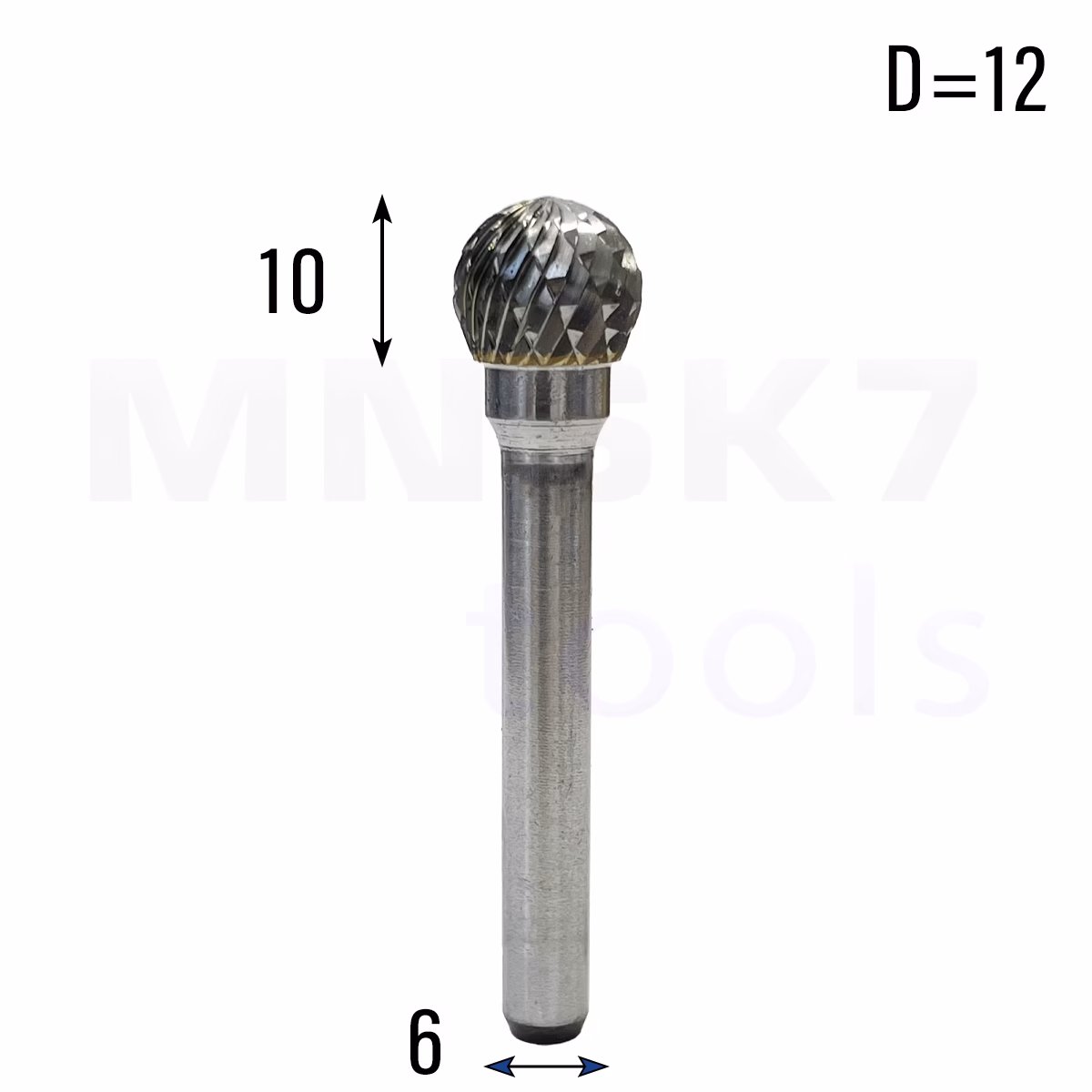 Frez pilnik obrotowy do metalu | 6 mm * 12 mm | VHM HRC 65 | Typ D