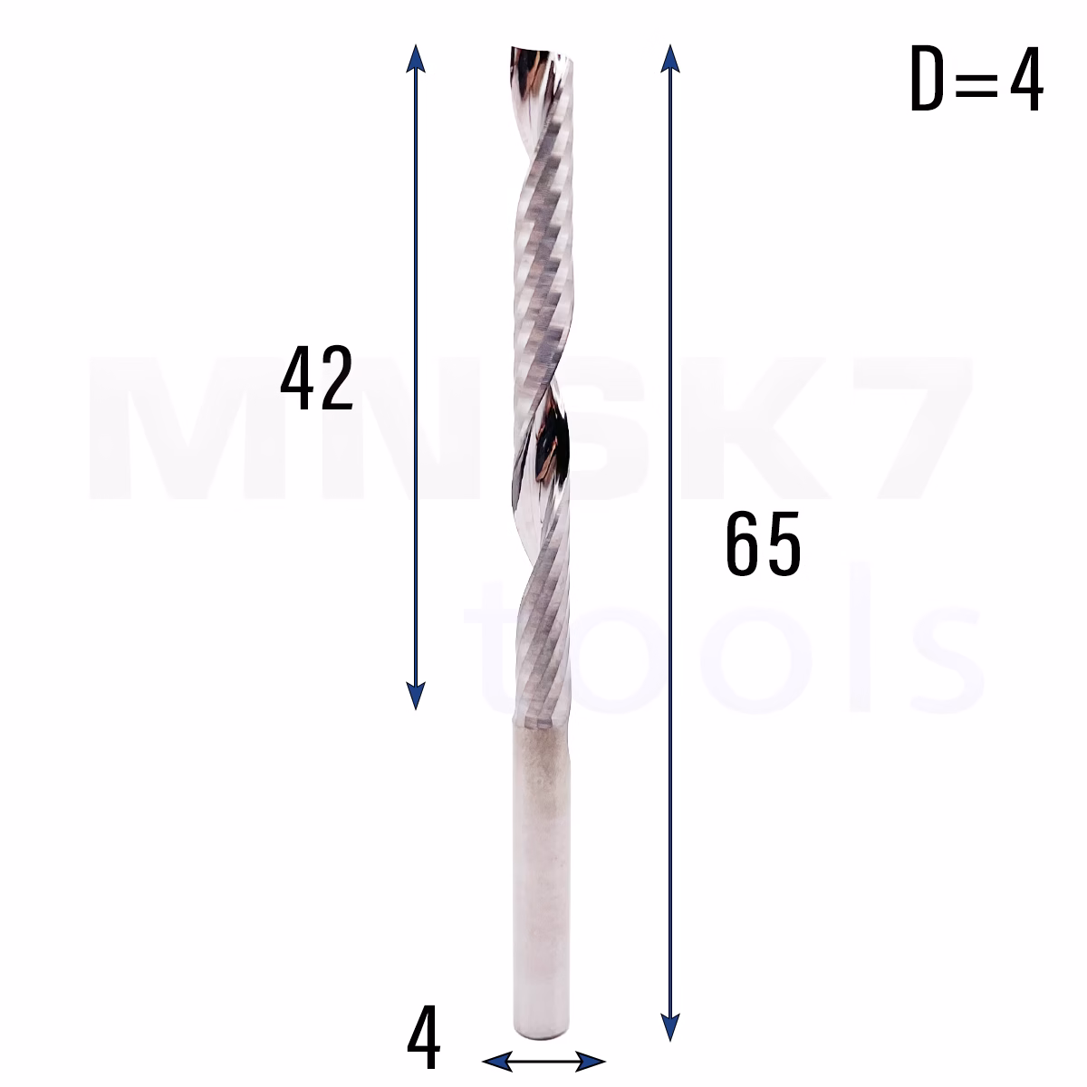 Frez uniwersalny jednopiórowy 1P | fi 4 x 42 x 65 | VHM CNC