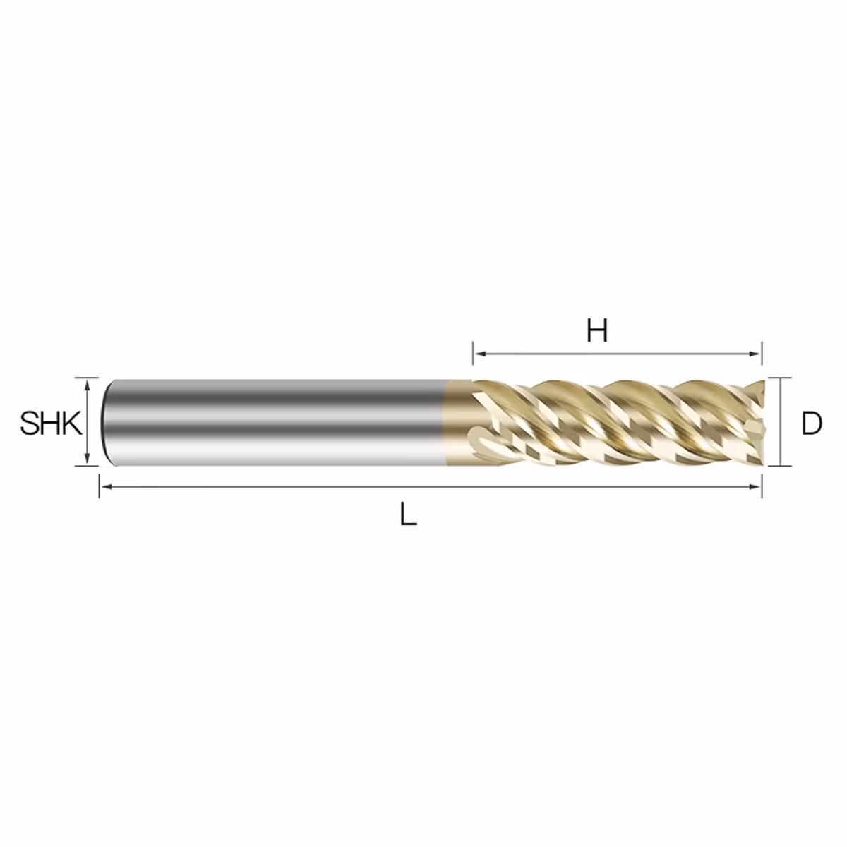 Frez palcowy do metalu 4P | fi 4 mm * 75 mm | CNC VHM HRC 65 - obrazek 5