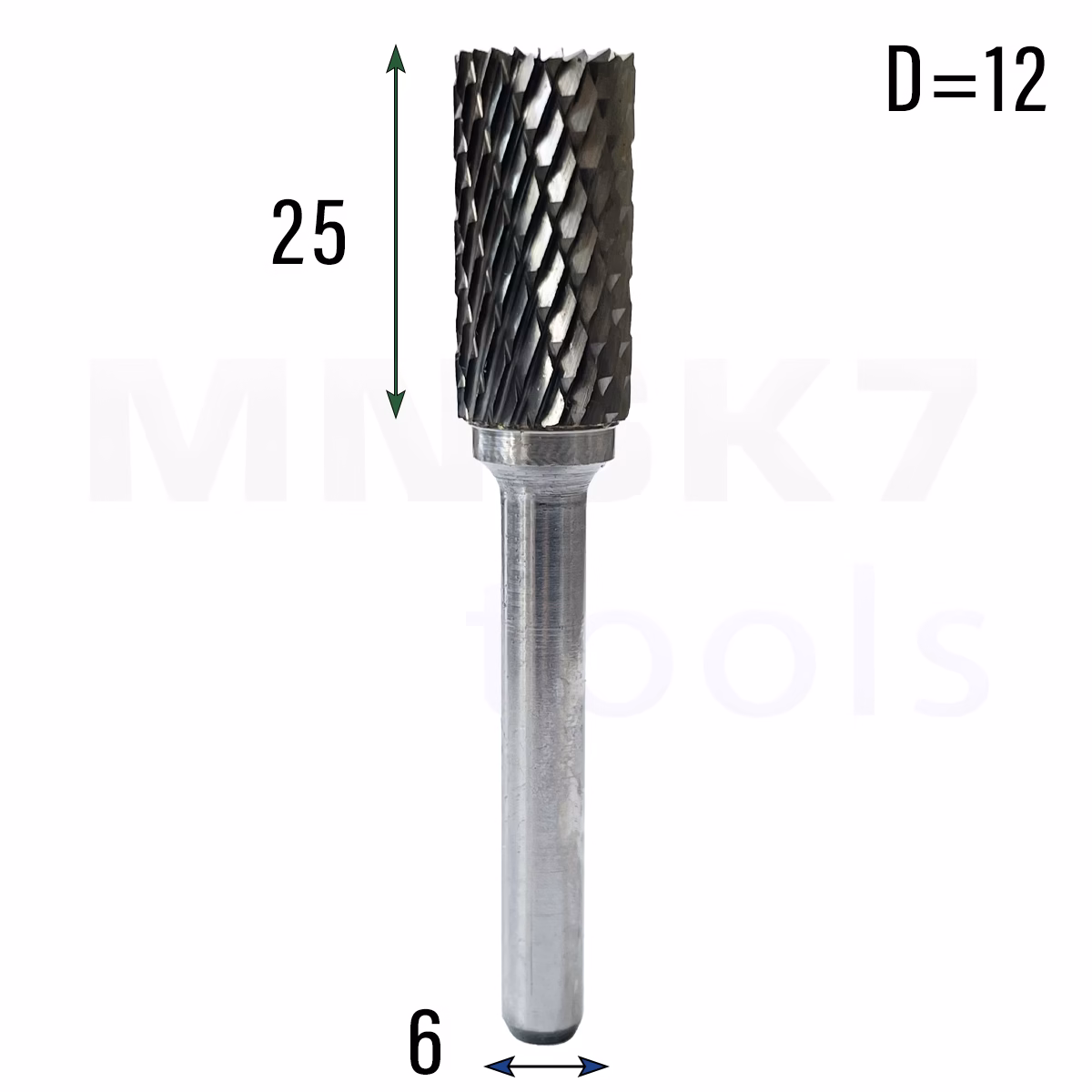 Frez pilnik obrotowy do metalu | 6 mm * 12 mm | VHM HRC 65 | Typ A