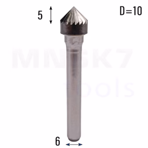 Frez pilnik obrotowy pogłębiacz do metalu | 6 mm * 10 mm | VHM HRC 65 | Typ K