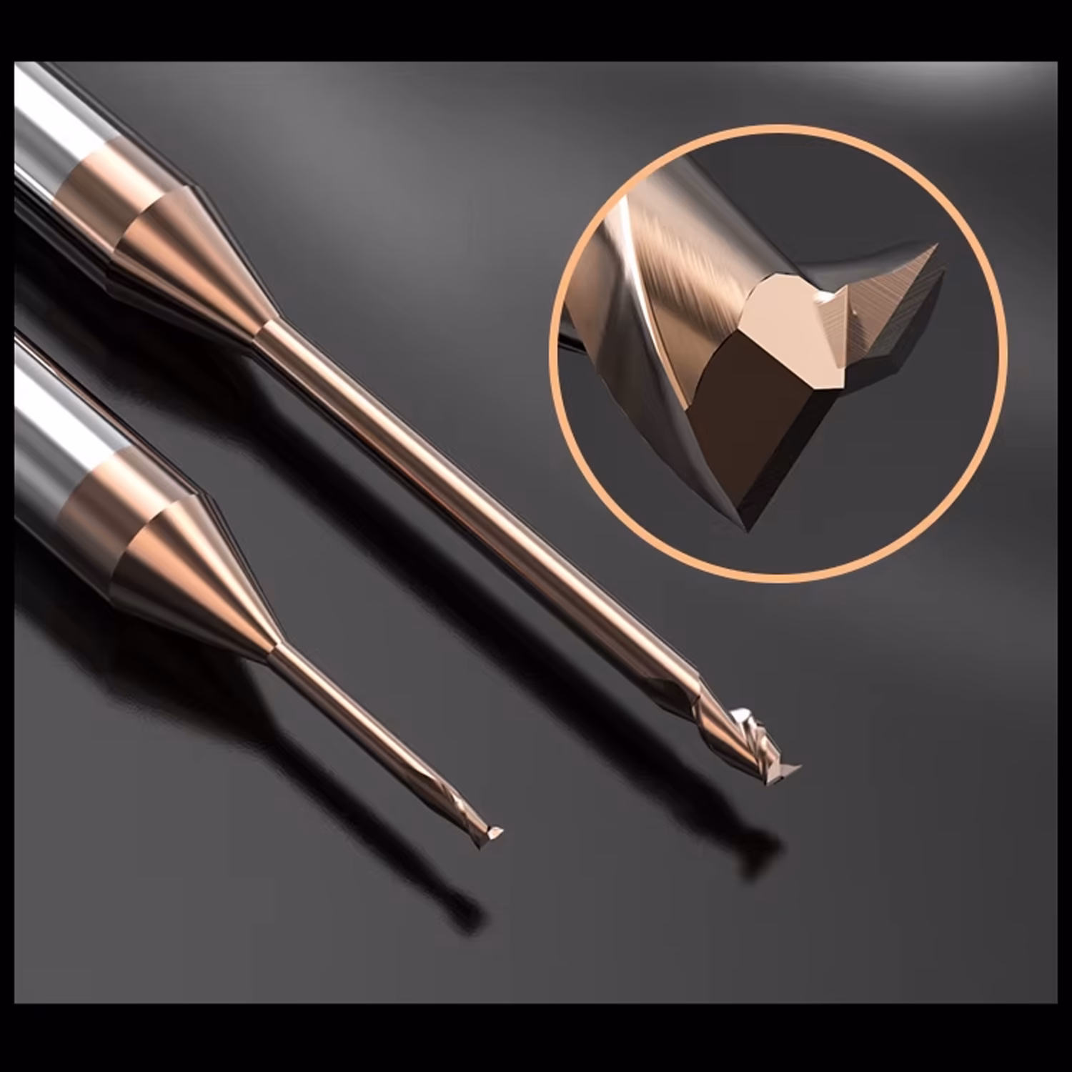 Frez palcowy mikro do metalu 2P | fi 0.8 mm * 50 mm | CNC VHM HRC 55 - obrazek 3