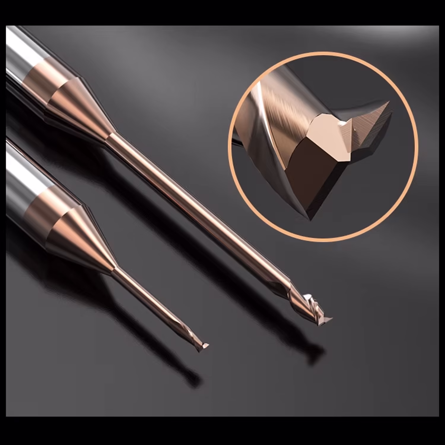 Frez palcowy mikro do metalu 2P | fi 0.8 mm * 50 mm | CNC VHM HRC 55 - obrazek 3
