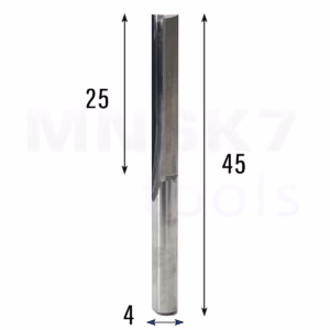Frez prosty do drewna 2P | fi 4 mm x 25 mm x 45 mm | CNC VHM