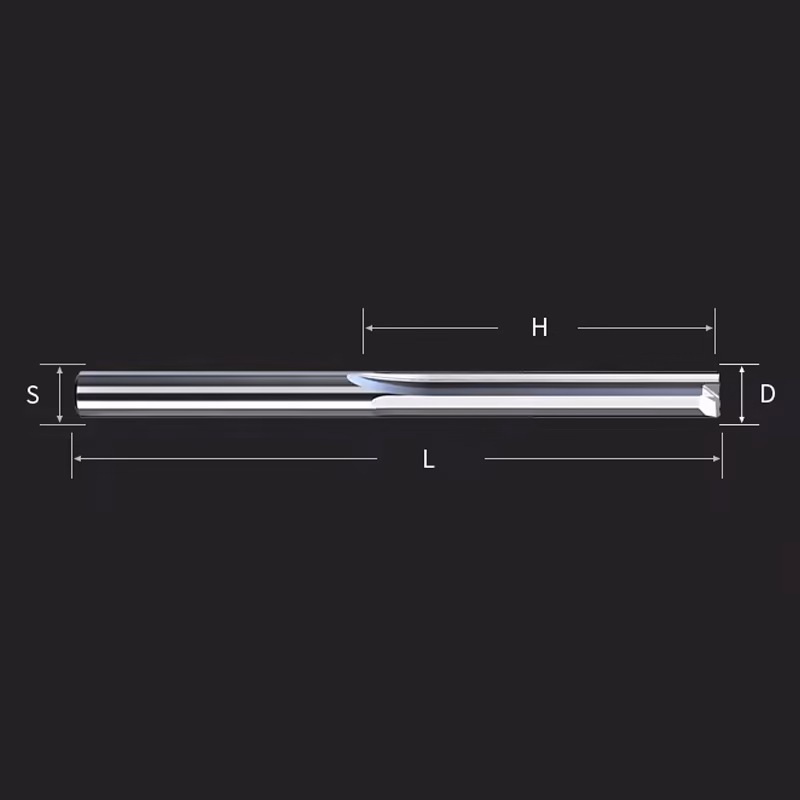 Frez prosty do drewna 2P | fi 2.5 mm x 12 mm x 38 mm | CNC VHM - obrazek 4
