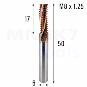 Frez do gwintowania stali UNC | M8 x 1.25 | CNC VHM HRC 65