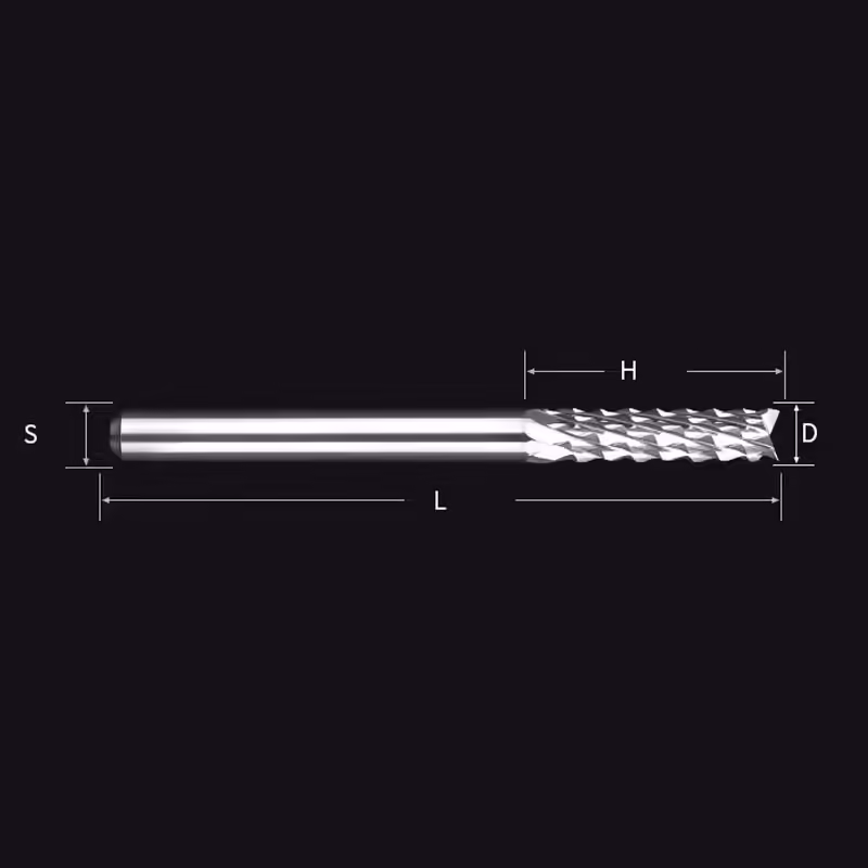 Zestaw frezów wieloostrzowych 10 szt | trzpień 3.175 | fi2 x 9.5 x 38 | CNC - obrazek 2