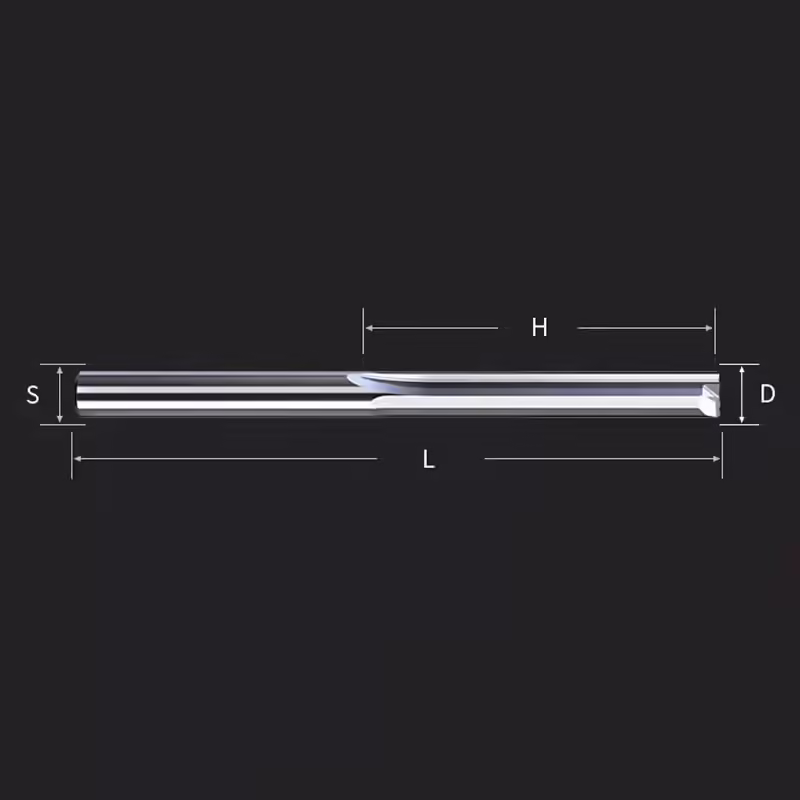 Frez prosty do drewna 2P | fi 2 mm x 12 mm x 38 mm | CNC VHM - obrazek 2