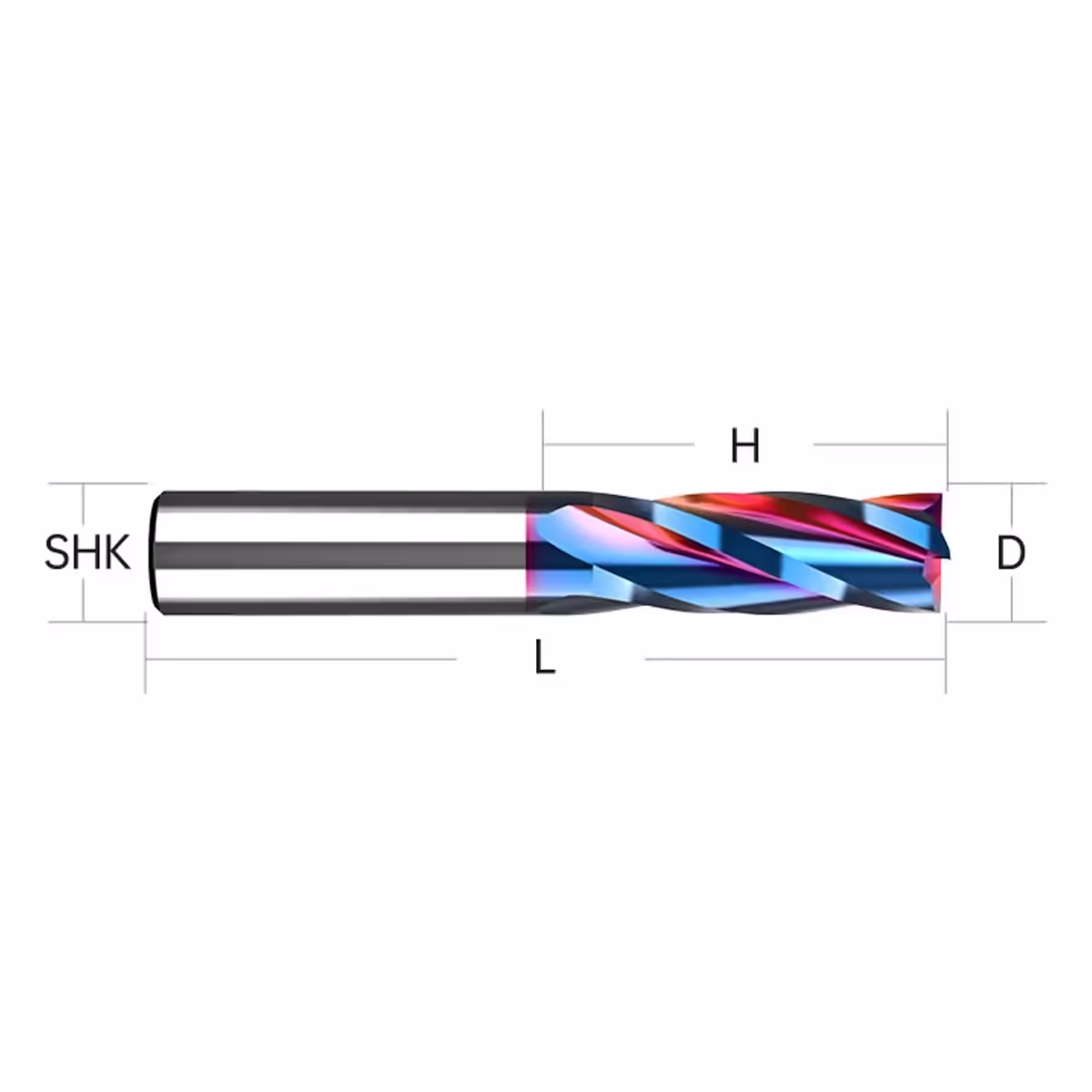 Frez palcowy do metalu 4P | fi 6 mm * 100 mm | CNC VHM HRC 65 - obrazek 2
