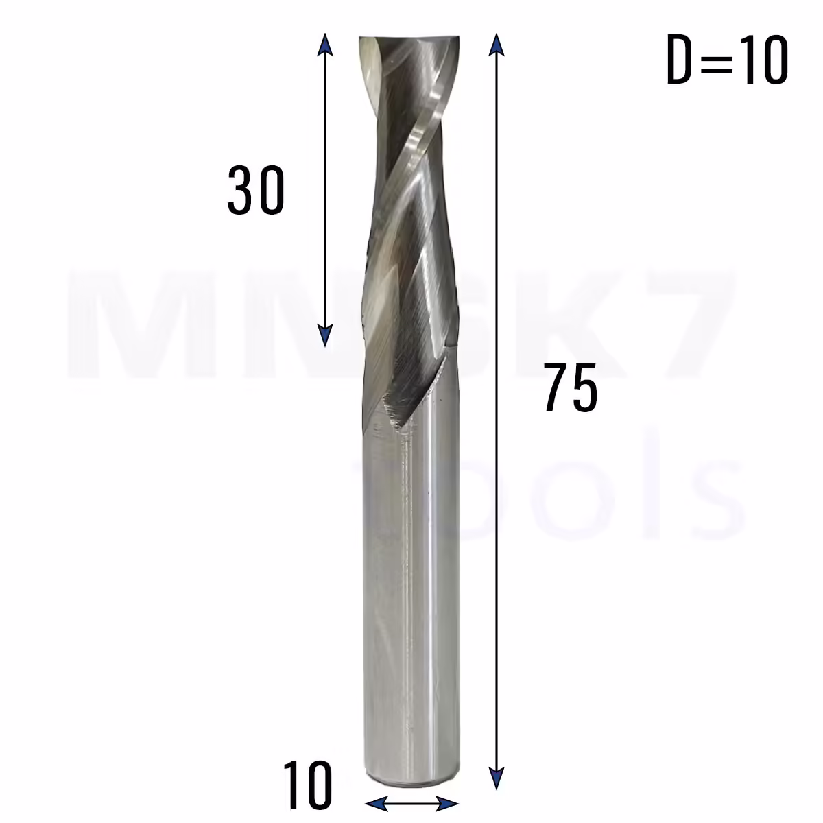 Frez palcowy do metalu 2P | fi 10 mm * 75 mm | CNC HSS HRC 65