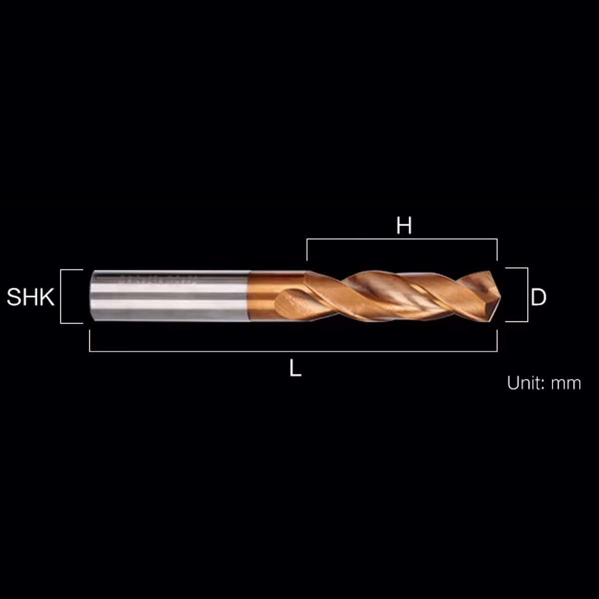 Frez wiertło CNC | fi 4 mm x 6 mm x 66 mm | VHM HRC65 | TiSiN - obrazek 2