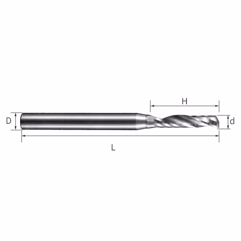 Frez uniwersalny jednopiórowy 1P | fi 6 x 17 x 50 | VHM CNC | Polerowany - obrazek 2