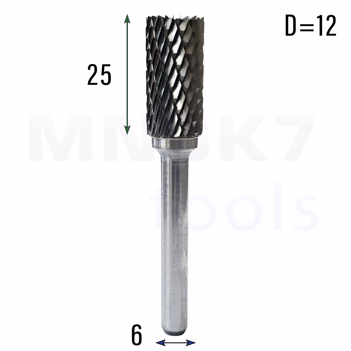 Frez pilnik obrotowy do metalu | 6 mm * 12 mm | VHM HRC 65 | Typ A