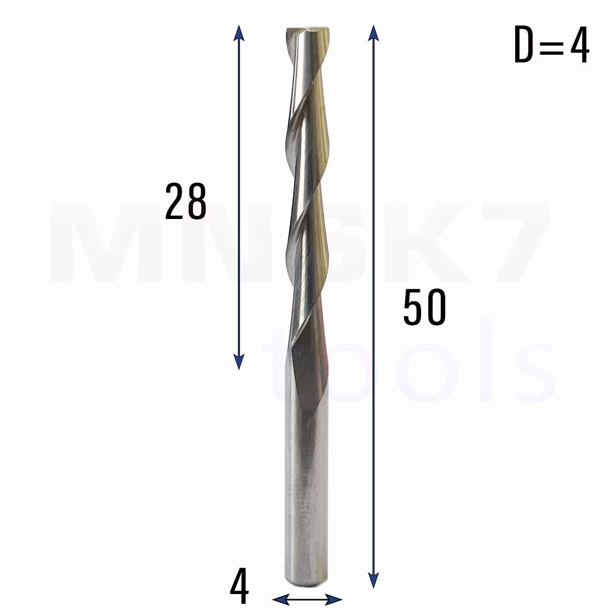 Frez uniwersalny dwupiórowy 2P | fi 4 x 28 x 50 | VHM CNC