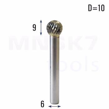 Frez pilnik obrotowy do metalu | 6 mm * 10 mm | VHM HRC 65 | Typ D