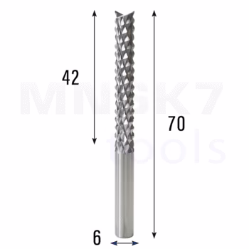 Frez wieloostrzowy prosty | fi 6 x 42 x 70 | CNC VHM