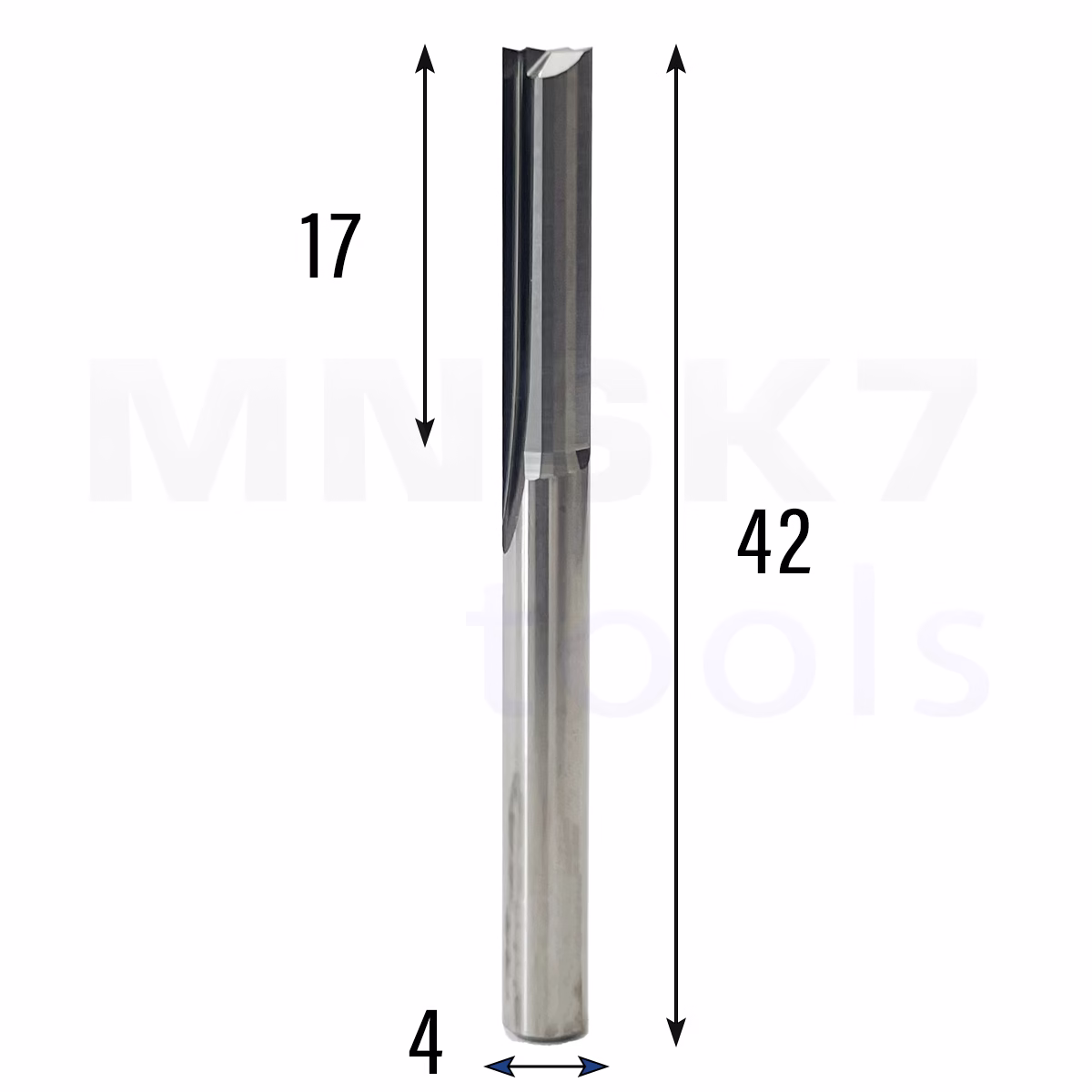 Frez prosty do drewna 2P | fi 4 mm x 17 mm x 42 mm | CNC VHM