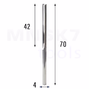 Frez prosty do drewna 2P | fi 4 mm x 42 mm x 70 mm | CNC VHM