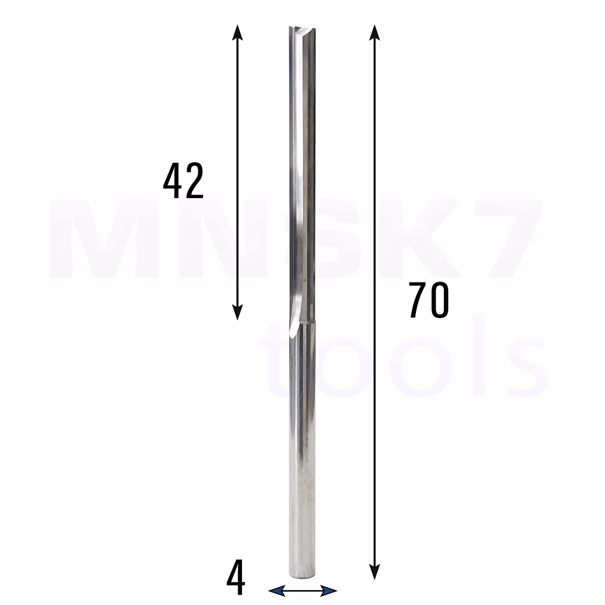 Frez prosty do drewna 2P | fi 4 mm x 42 mm x 70 mm | CNC VHM