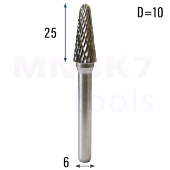 Frez pilnik obrotowy do metalu | 6 mm * 10 mm | VHM HRC 65 | Typ L