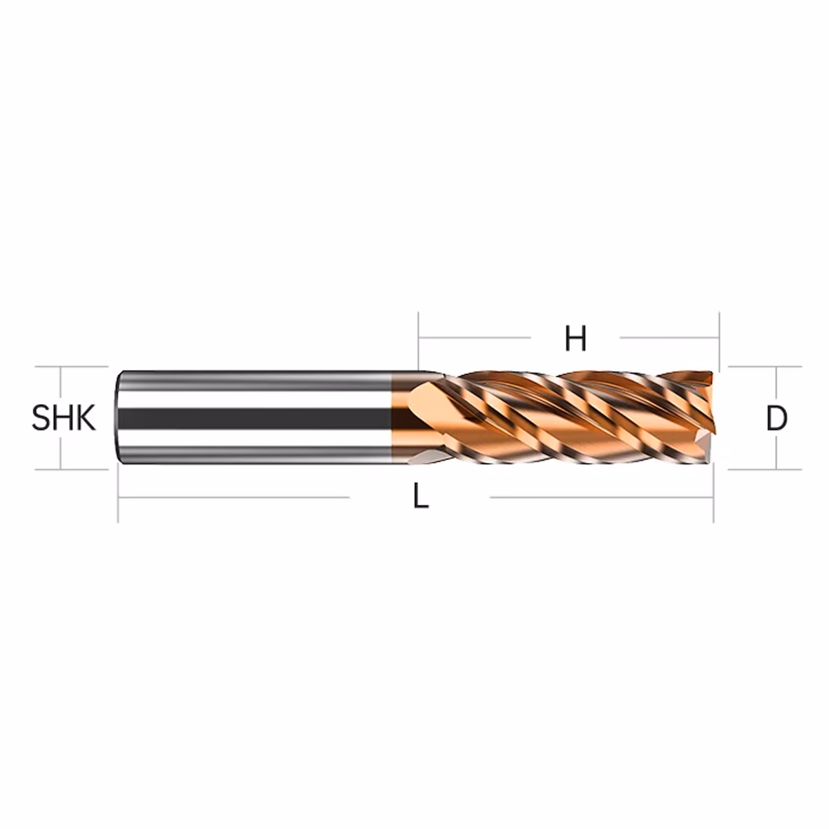 Frez palcowy do metalu 4P | fi 2 mm * 50 mm | CNC VHM HRC 55 - obrazek 5