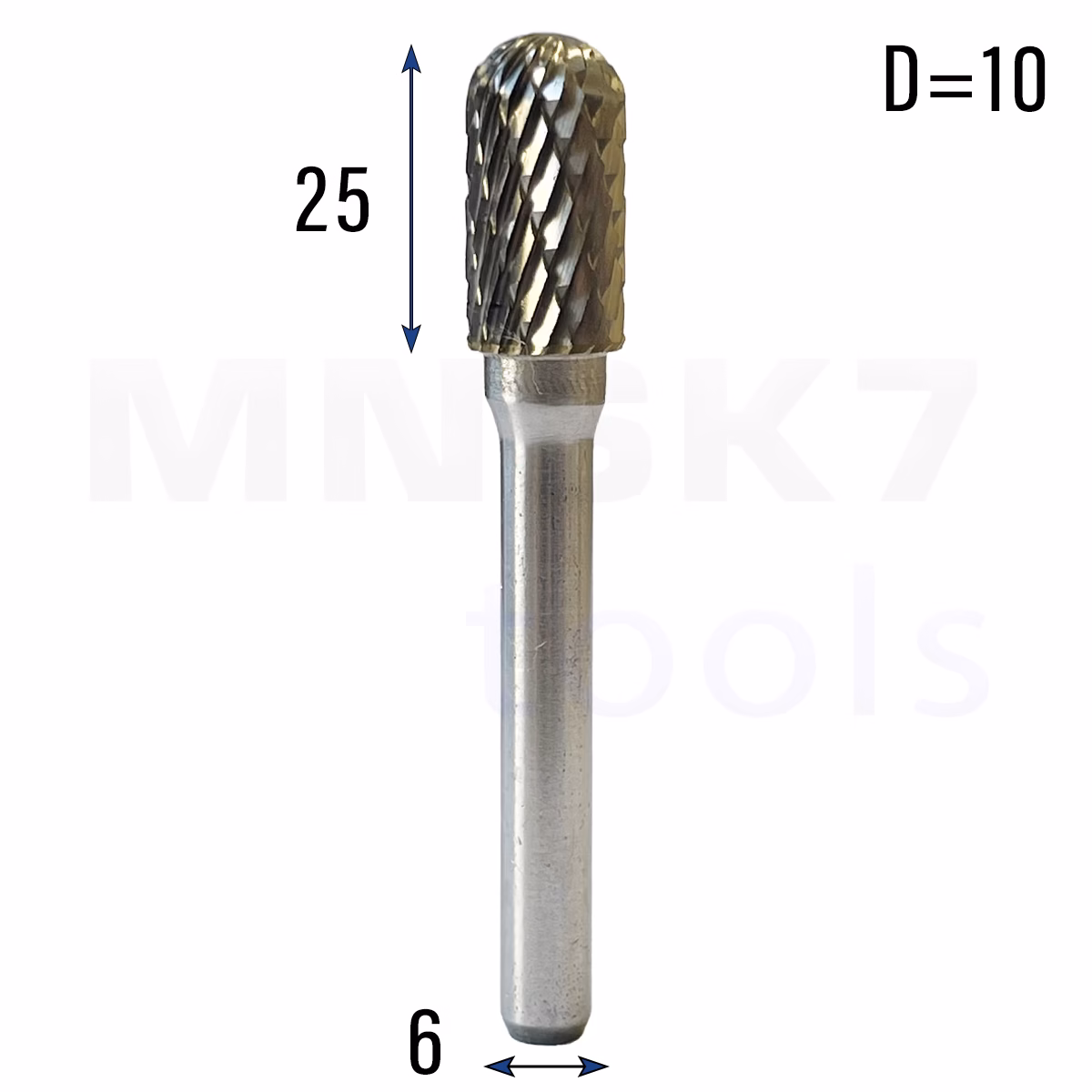 Frez pilnik obrotowy do metalu | 6 mm * 10 mm | VHM HRC 65 | Typ C