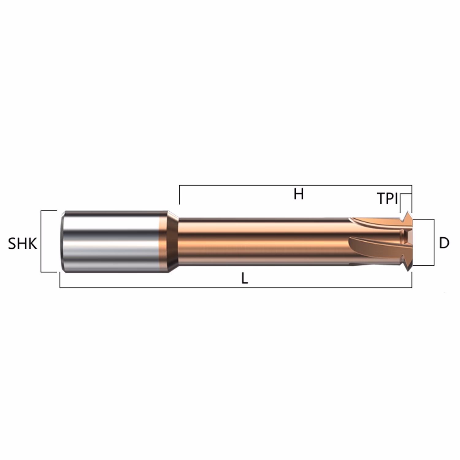 Frez do gwintowania stali UNC | M6 x 1.0 | CNC VHM HRC 60 - obrazek 2