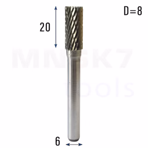 Frez pilnik obrotowy do metalu | 6 mm * 8 mm | VHM HRC 65 | Typ A