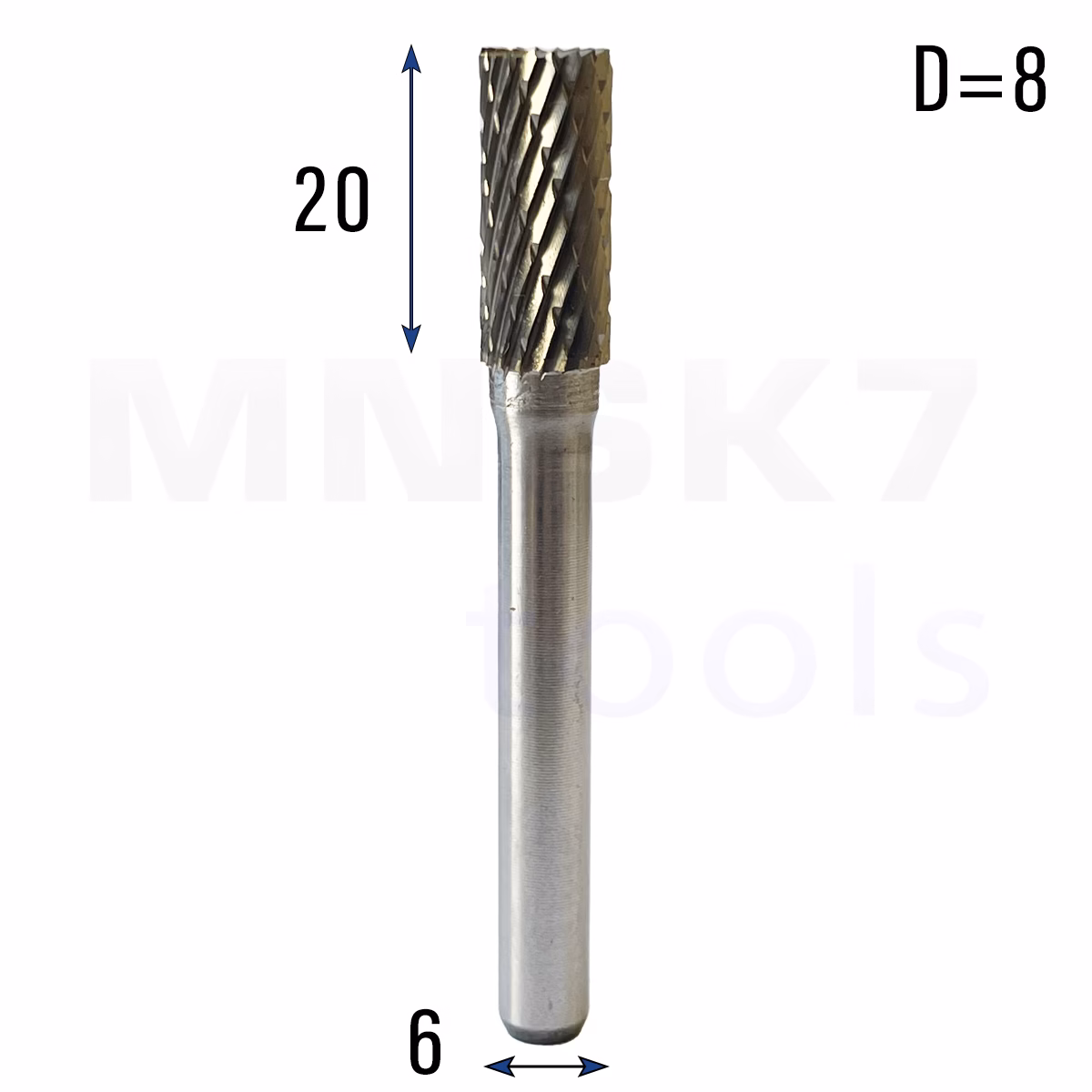 Frez pilnik obrotowy do metalu | 6 mm * 8 mm | VHM HRC 65 | Typ A