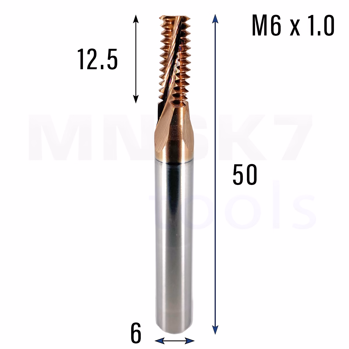 Frez do gwintowania stali UNC | M6 x 1.0 | CNC VHM HRC 65