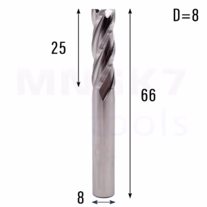 Frez palcowy do stali 4P | fi 8 mm * 66 mm | CNC HSS HRC 65