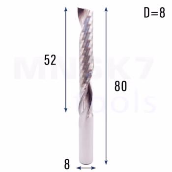 Frez jednopiórowy do aluminium 1P | fi 2.0 x 12 x 38 | CNC VHM HRC 55 | DLC