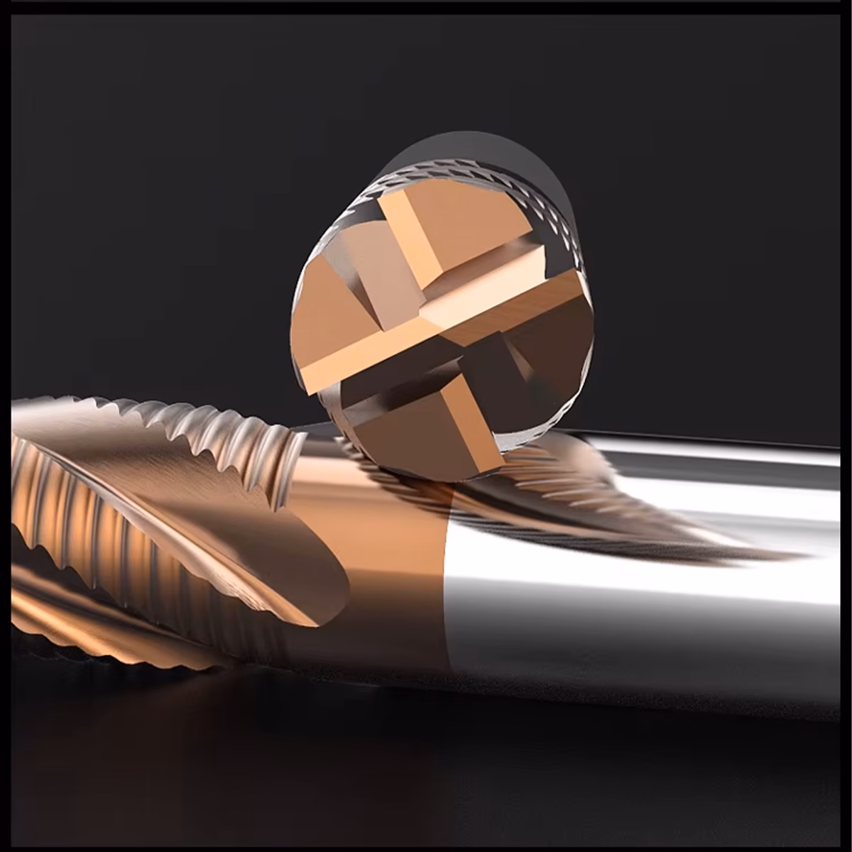 Frez palcowy do metalu 4P | fi 8 mm * 100 mm | CNC VHM HRC 55 | Zgrubny - obrazek 3