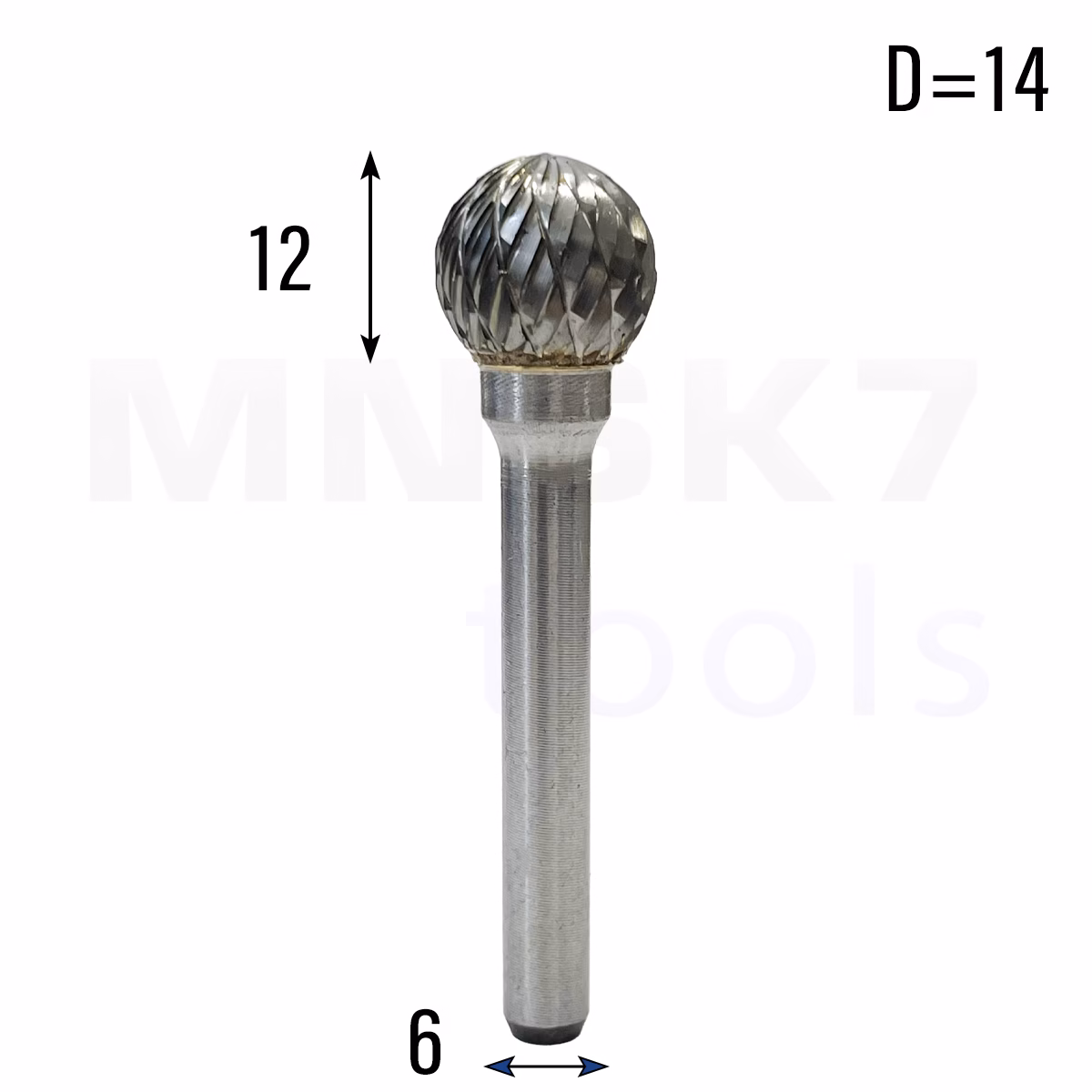 Frez pilnik obrotowy do metalu | 6 mm * 14 mm | VHM HRC 65 | Typ D