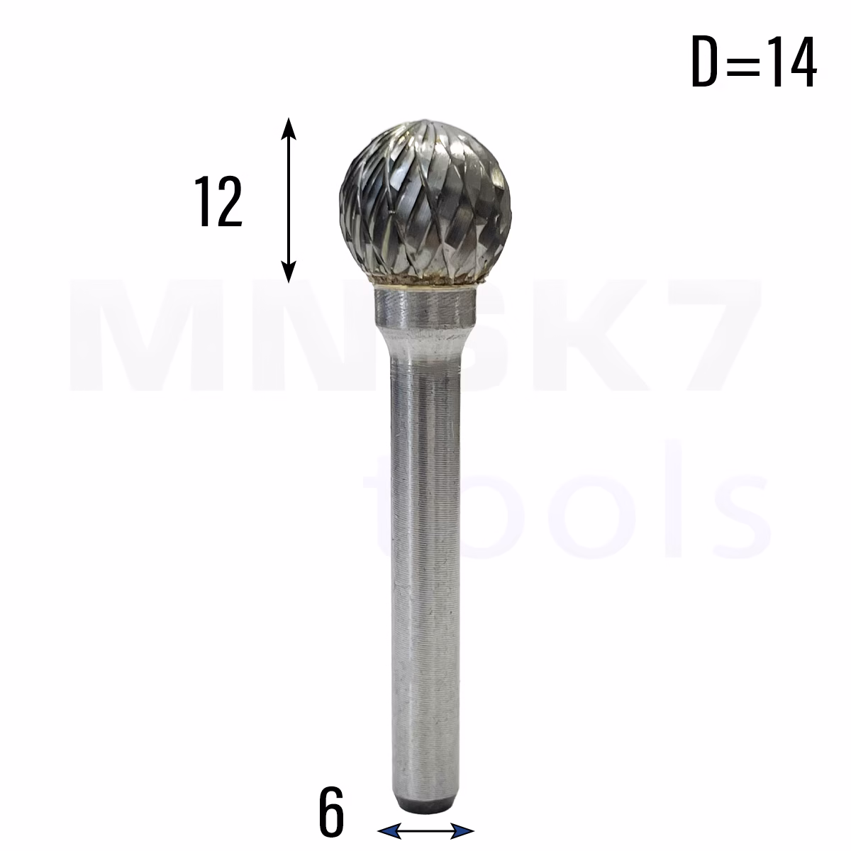 Frez pilnik obrotowy do metalu | 6 mm * 14 mm | VHM HRC 65 | Typ D