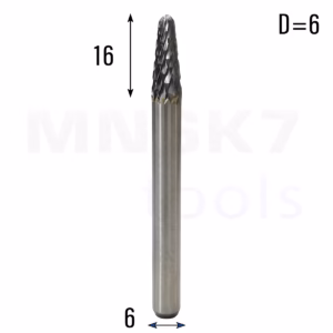 Frez pilnik obrotowy do metalu | 6 mm * 6 mm | VHM HRC 65 | Typ L