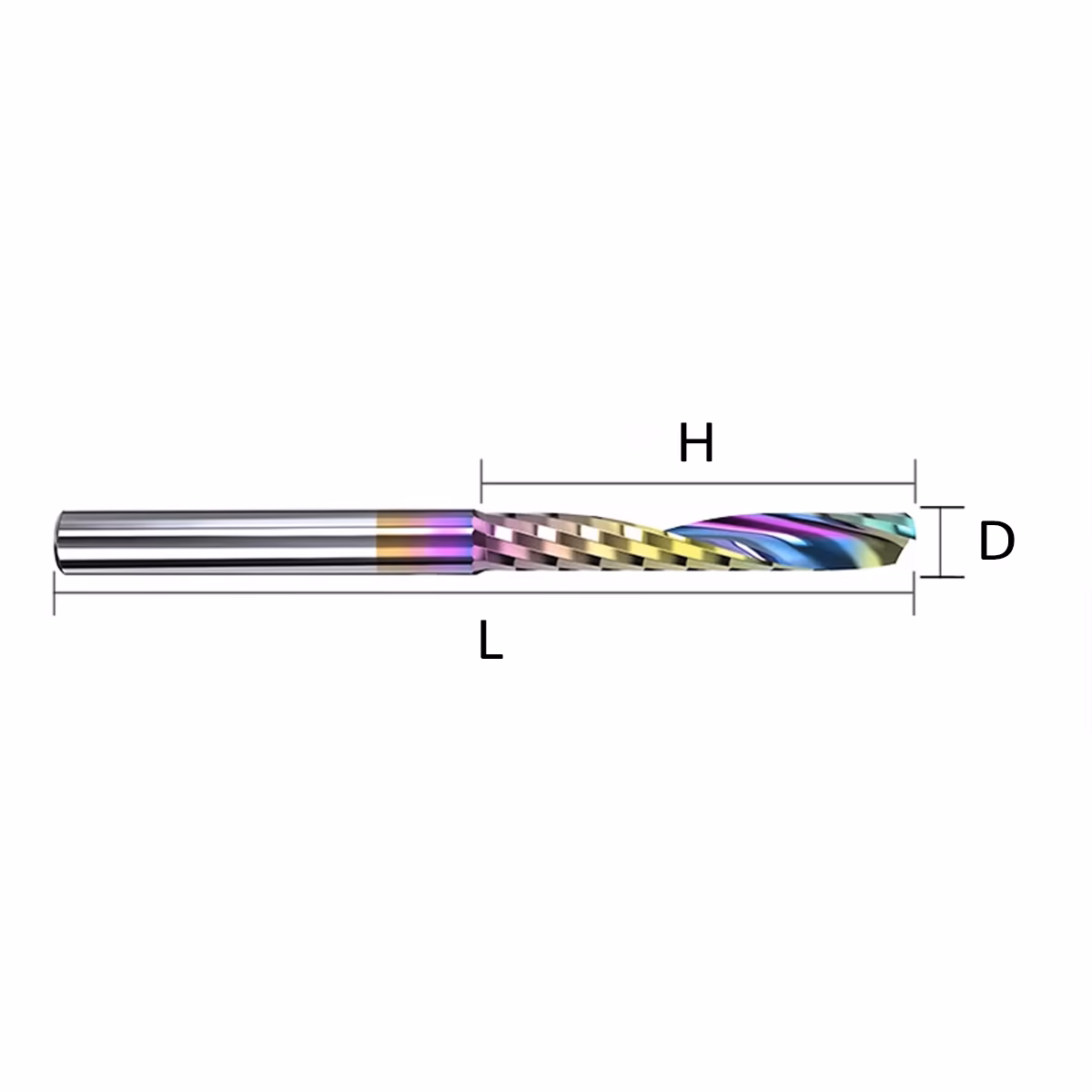 Frez palcowy do PVC 1P | fi 2.5 mm x 38 mm | CNC VHM HRC60 | polerowany DLC - obrazek 5