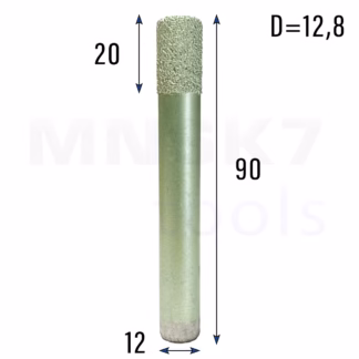 Frez diamentowy prosty do granitu i marmuru | fi 12,8 × 20 × 90 | CNC