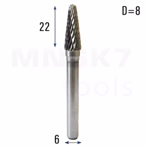 Frez pilnik obrotowy do metalu | 6 mm * 8 mm | VHM HRC 65 | Typ L