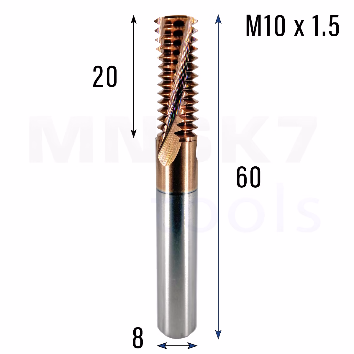 Frez do gwintowania stali UNC | M10 x 1.5 | CNC VHM HRC 65