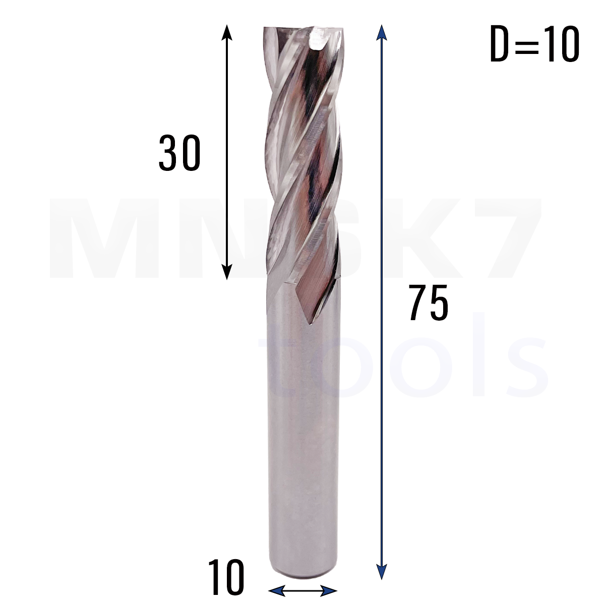 Frez palcowy do stali 4P | fi 10 mm * 75 mm | CNC HSS HRC 65