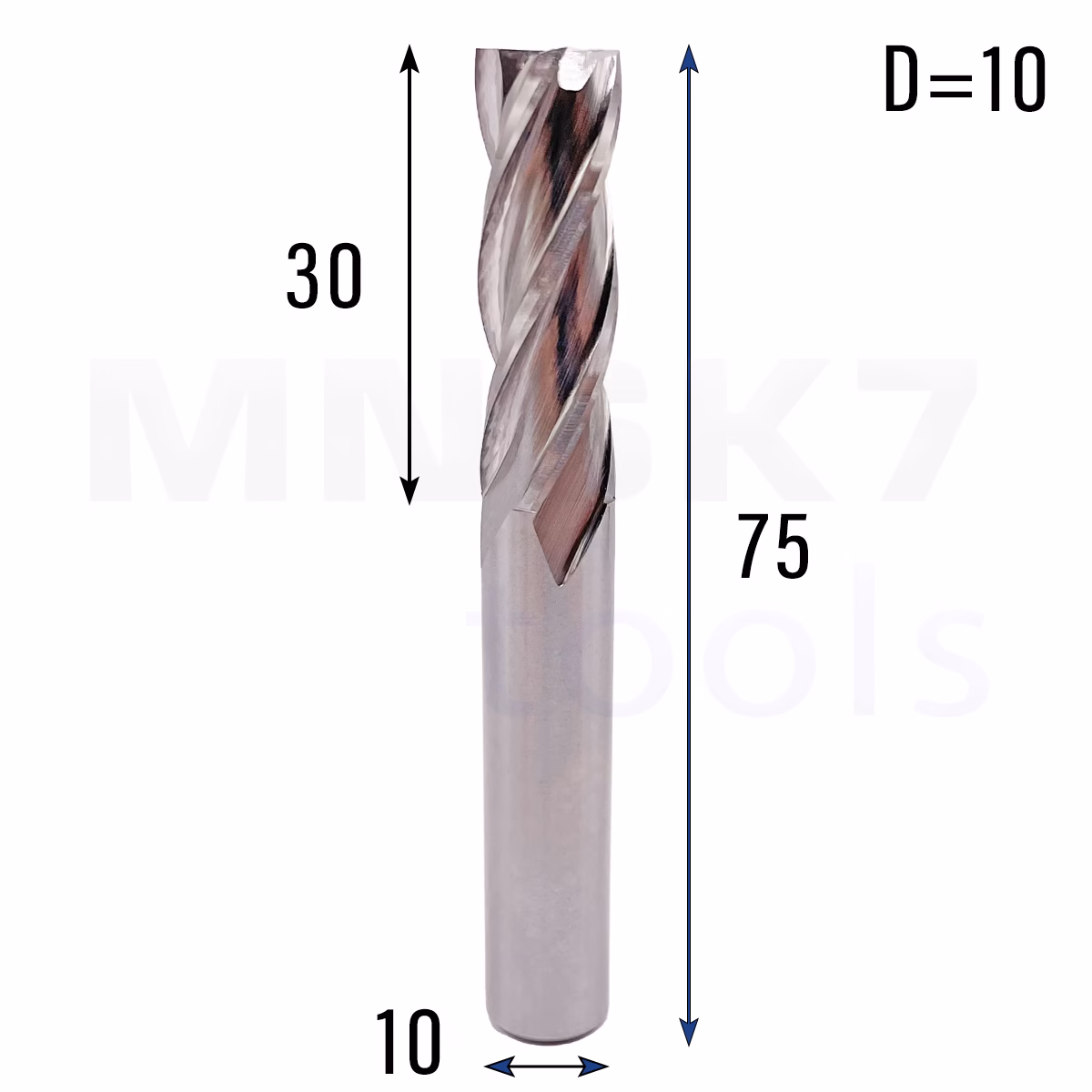 Frez palcowy do stali 4P | fi 10 mm * 75 mm | CNC HSS HRC 65