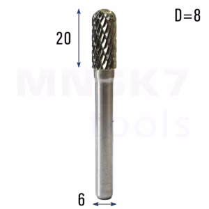 Frez pilnik obrotowy do metalu | 6 mm * 8 mm | VHM HRC 65 | Typ C
