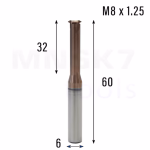 Frez do gwintowania stali UNC | M8 x 1.25 | CNC VHM HRC 60