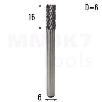 Frez pilnik obrotowy do metalu | 6 mm * 6 mm | VHM HRC 65 | Typ A