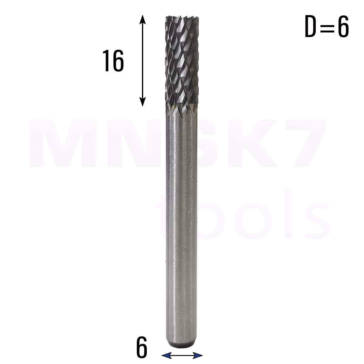 Frez pilnik obrotowy do metalu | 6 mm * 6 mm | VHM HRC 65 | Typ A