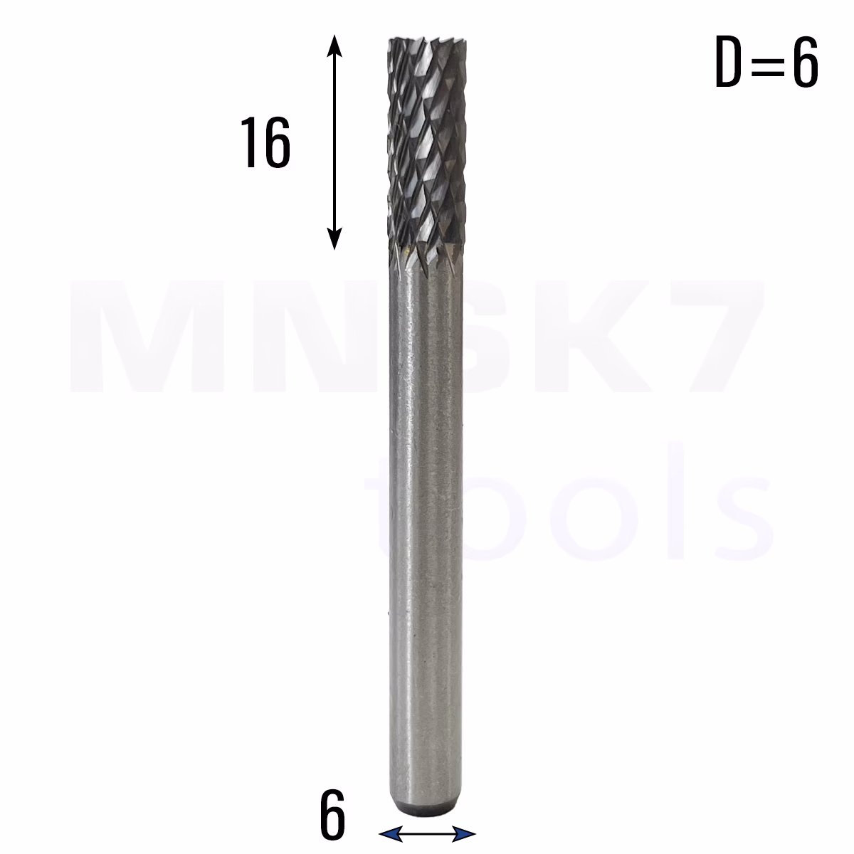 Frez pilnik obrotowy do metalu | 6 mm * 6 mm | VHM HRC 65 | Typ A