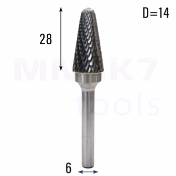Frez pilnik obrotowy do metalu | 6 mm * 14 mm | VHM HRC 65 | Typ L