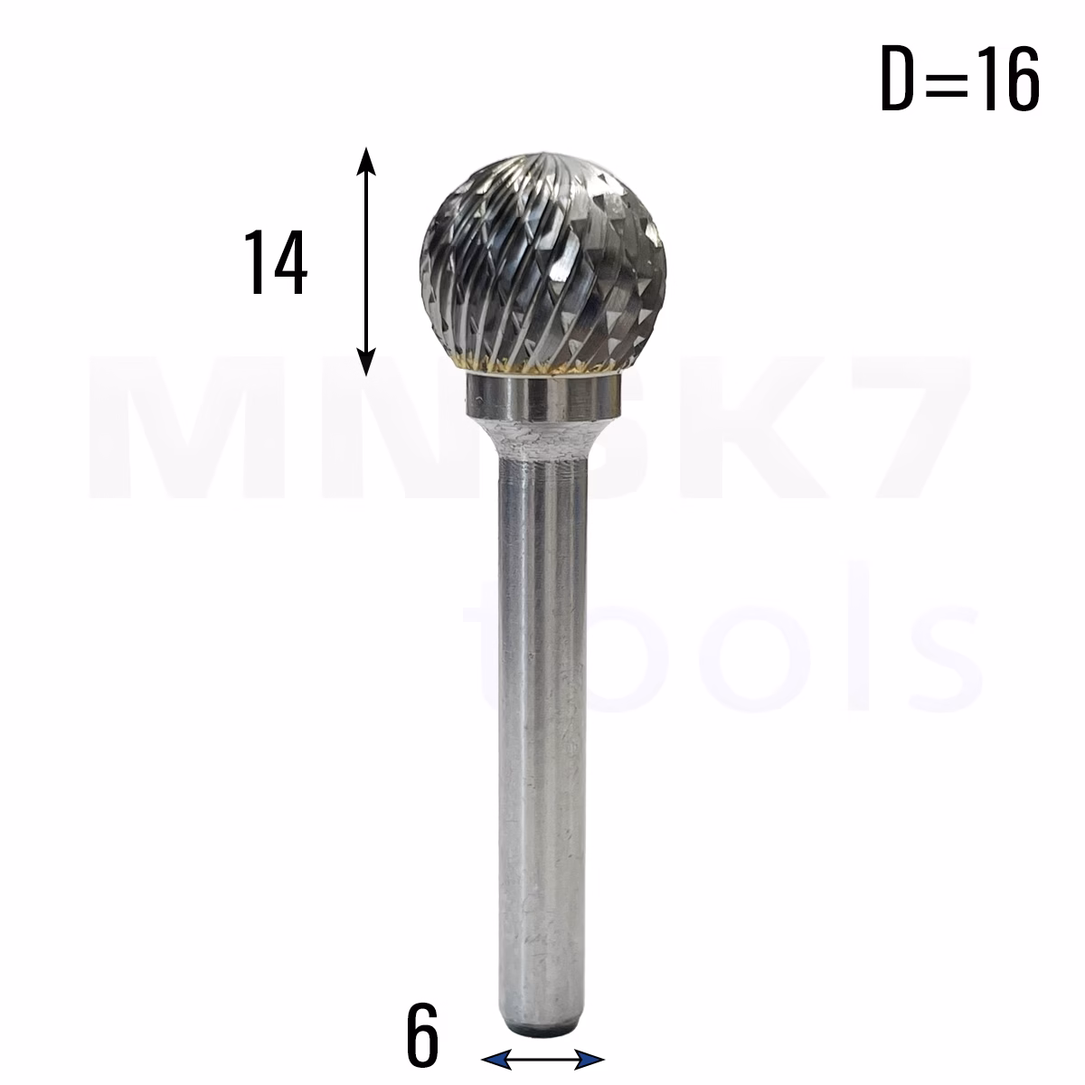 Frez pilnik obrotowy do metalu | 6 mm * 16 mm | VHM HRC 65 | Typ D