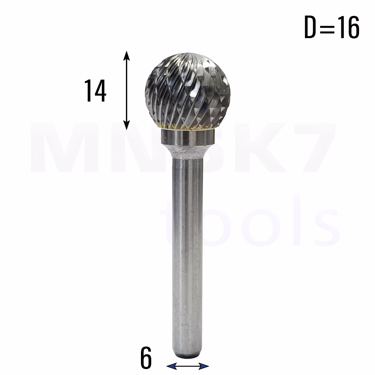 Frez pilnik obrotowy do metalu | 6 mm * 16 mm | VHM HRC 65 | Typ D